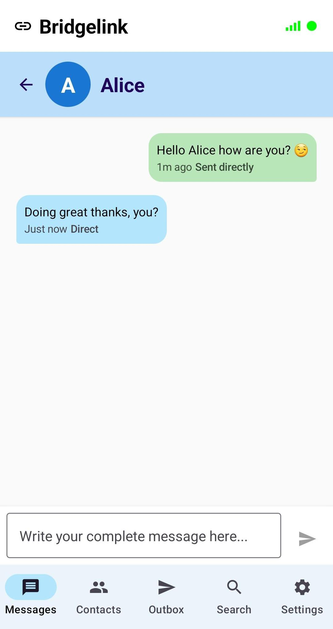 Chat screen - light mode